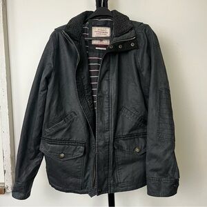 Fat Face waxed cotton inspired jacket charcoal grey men’s small